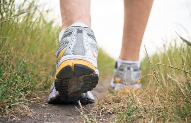 A man's walking feet