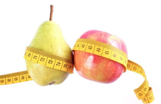 Apple and a pear with a tape measure - body shapes