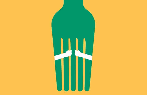 Intuitive eating illustration - fork