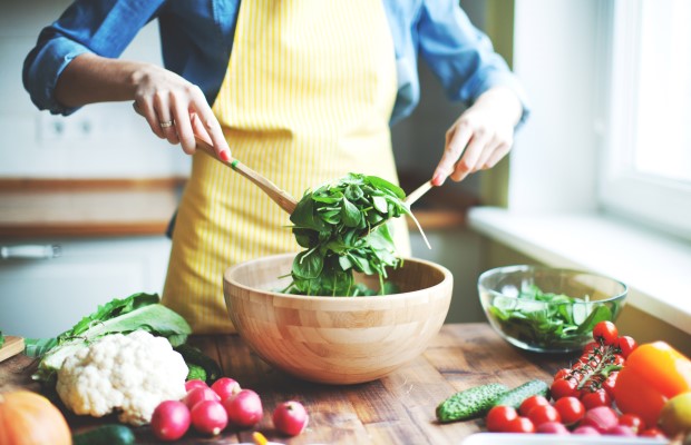 Making a healthy salad