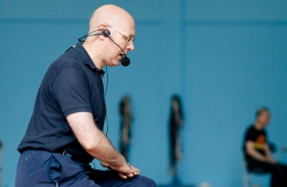 Instructor Nigel Harris leading a cardiac rehab session