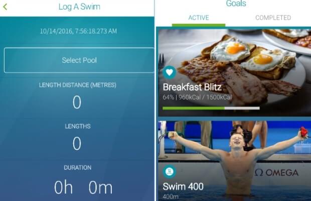 The JustSwim app on Android