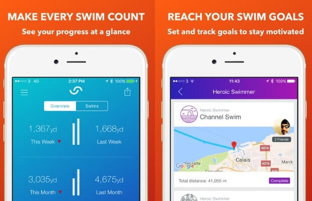 The Swim IO app on iPhone