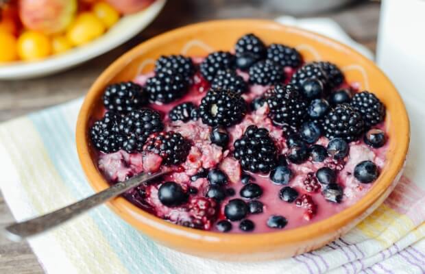Blueberry and blackberry breakfast
