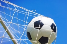 Football goal being scored