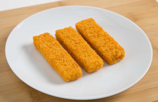 A portion of fish fingers