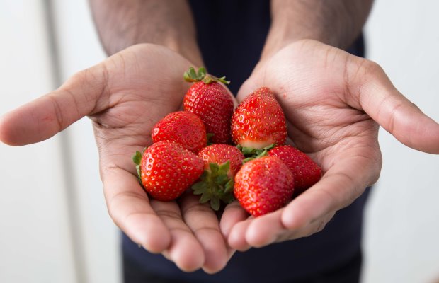 A portion of strawberries