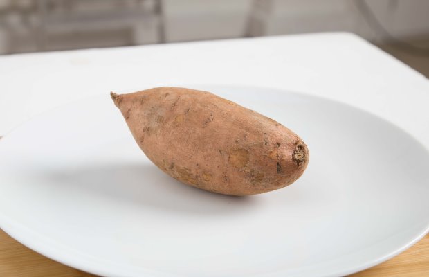 A whole sweet potato