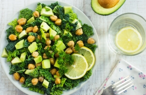 Raw food - kale avocado and chickpeas