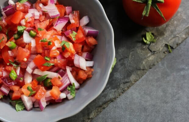 A bowl of tomato salsa