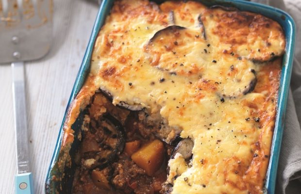 Beef and butternut squash moussaka