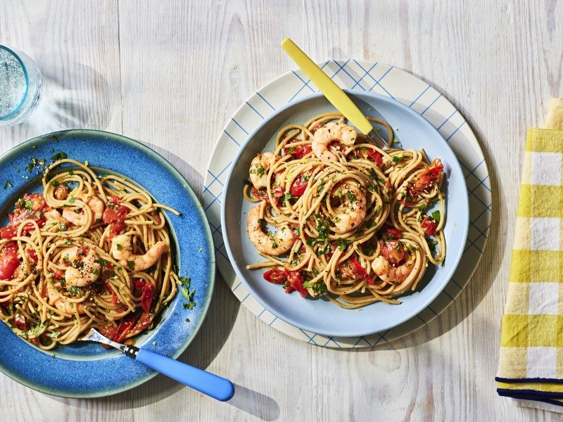 Chilli prawn pasta