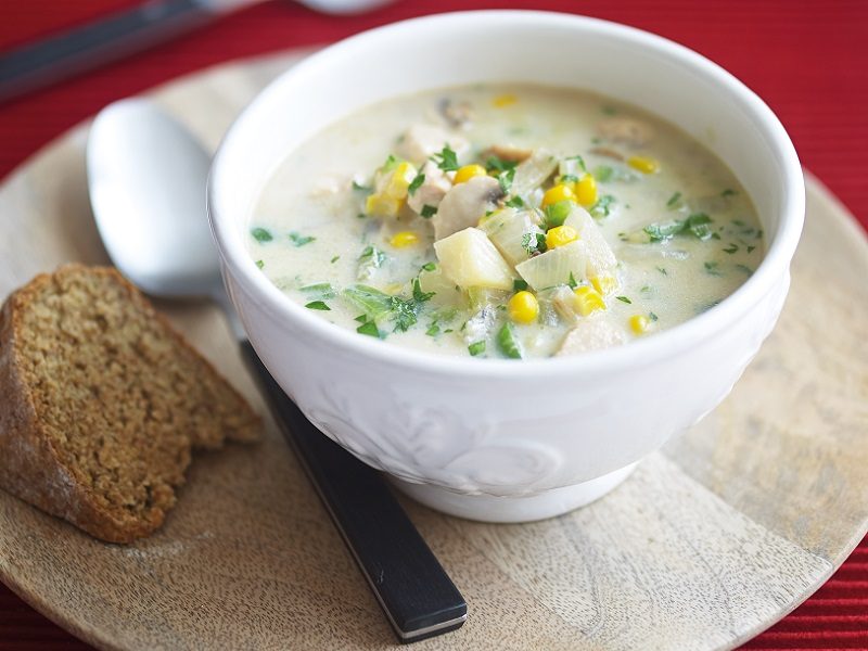 Chunky chicken and sweetcorn chowder
