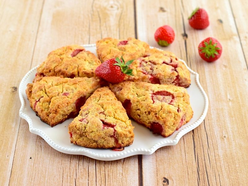 Fresh strawberry scones
