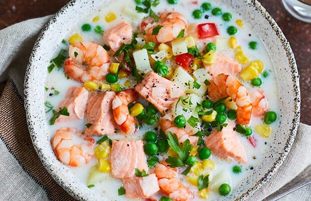 Hearty seafood chowder
