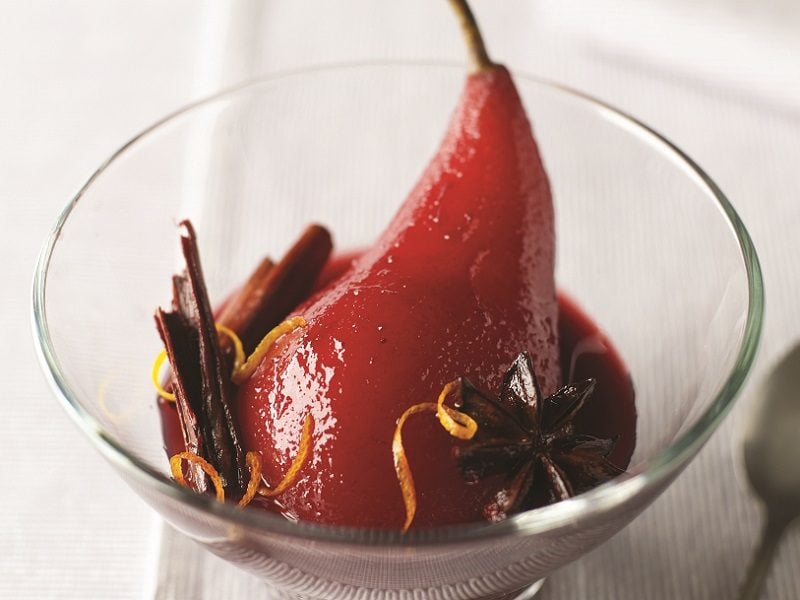 Hot spiced pears