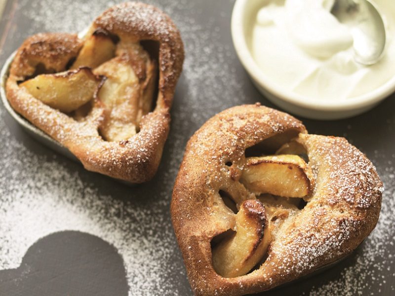 Individual apple and cinnamon batter puddings
