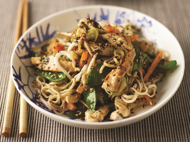 Lemon chicken stir-fry with noodles