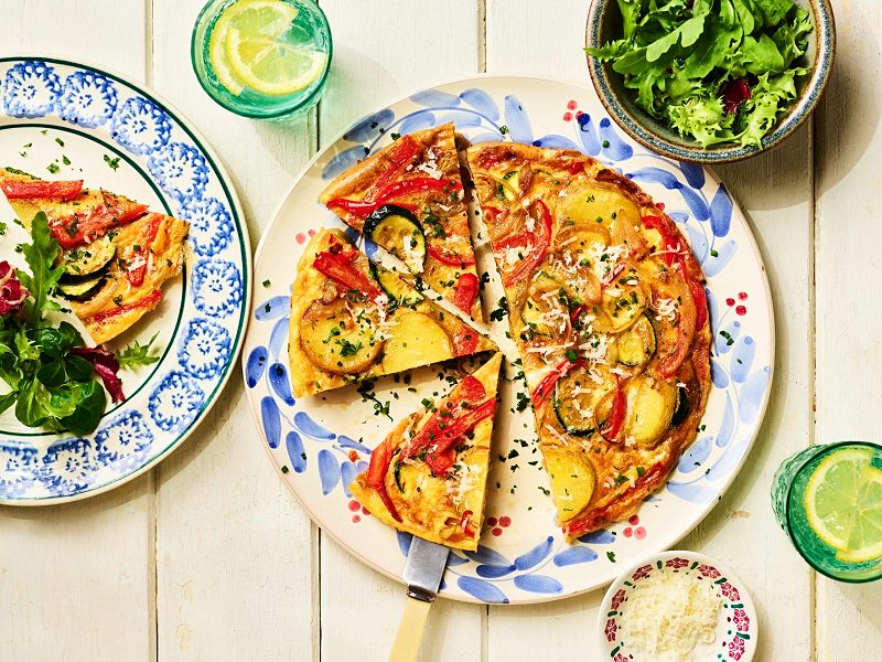 Mediterranean vegetable frittata