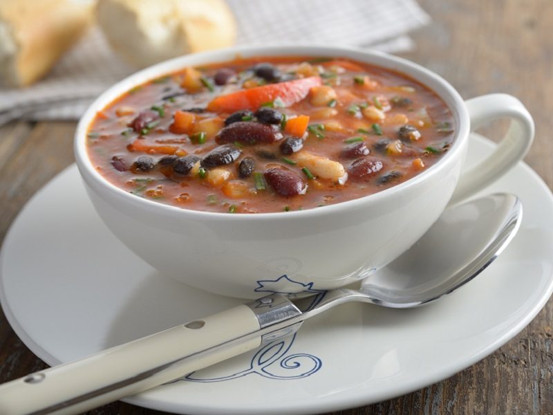 Mixed vegetable and bean soup