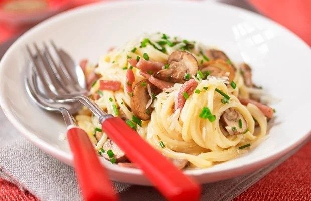 Mushroom carbonara