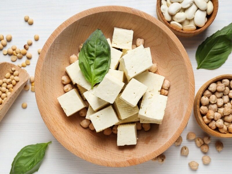 Mutter paneer made with tofu