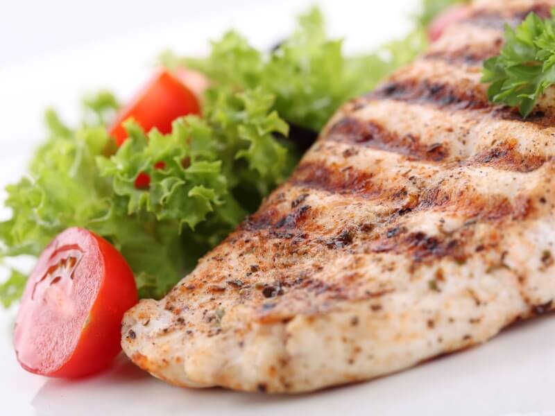 Oven-baked or barbecued chicken