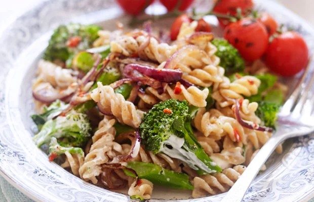 Pasta with purple sprouting broccoli