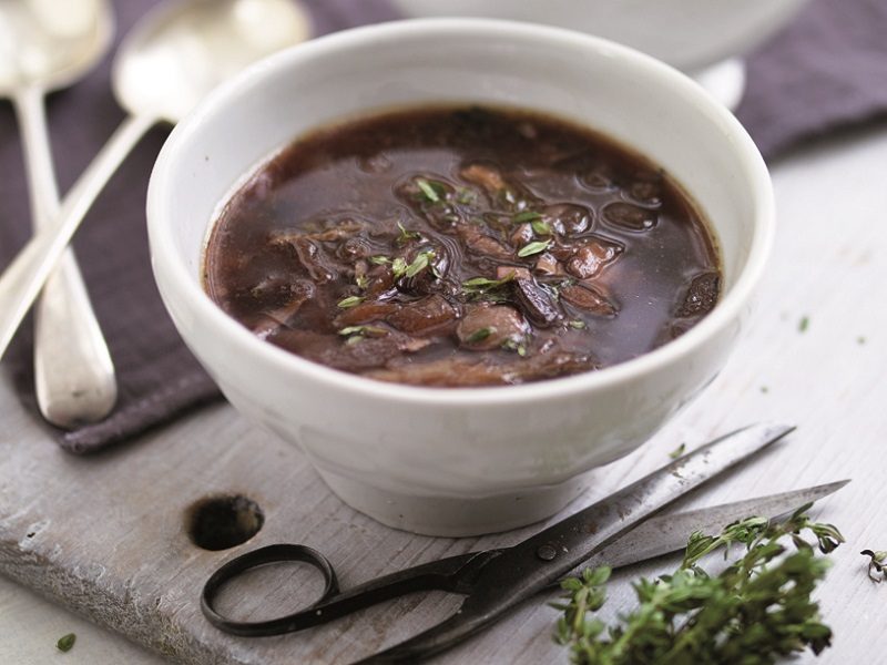 Roasted red onion and fennel soup