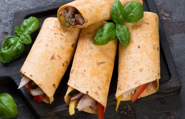 Spicy turkey and butternut squash fajitas