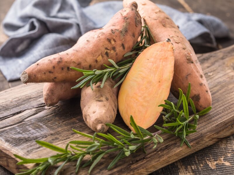 Sweet potato and callaloo or spinach pie