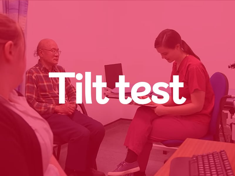 Tilt test - tests for heart conditions - BHF