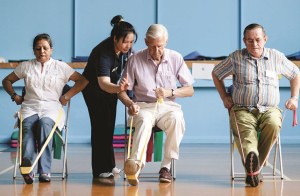 Cardiac rehab session at Charing Cross Hospital