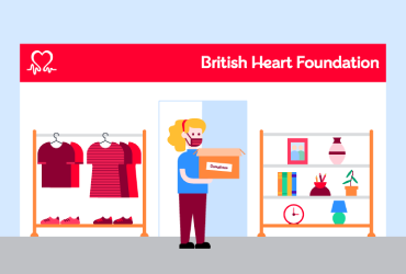 Illustration of BHF charity shop