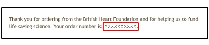 Order number example