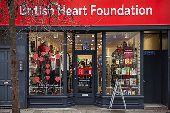 Entrance to BHF charity shop