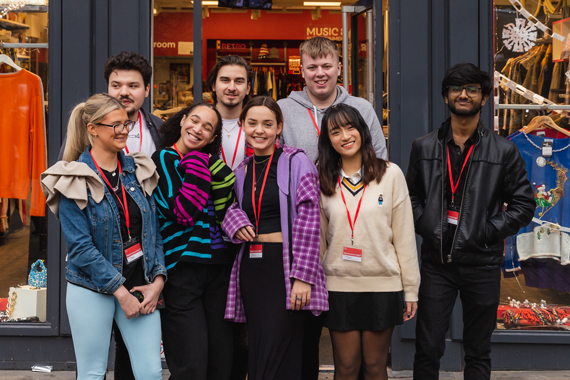 Group of volunteers outside a British Heart Foundation shop