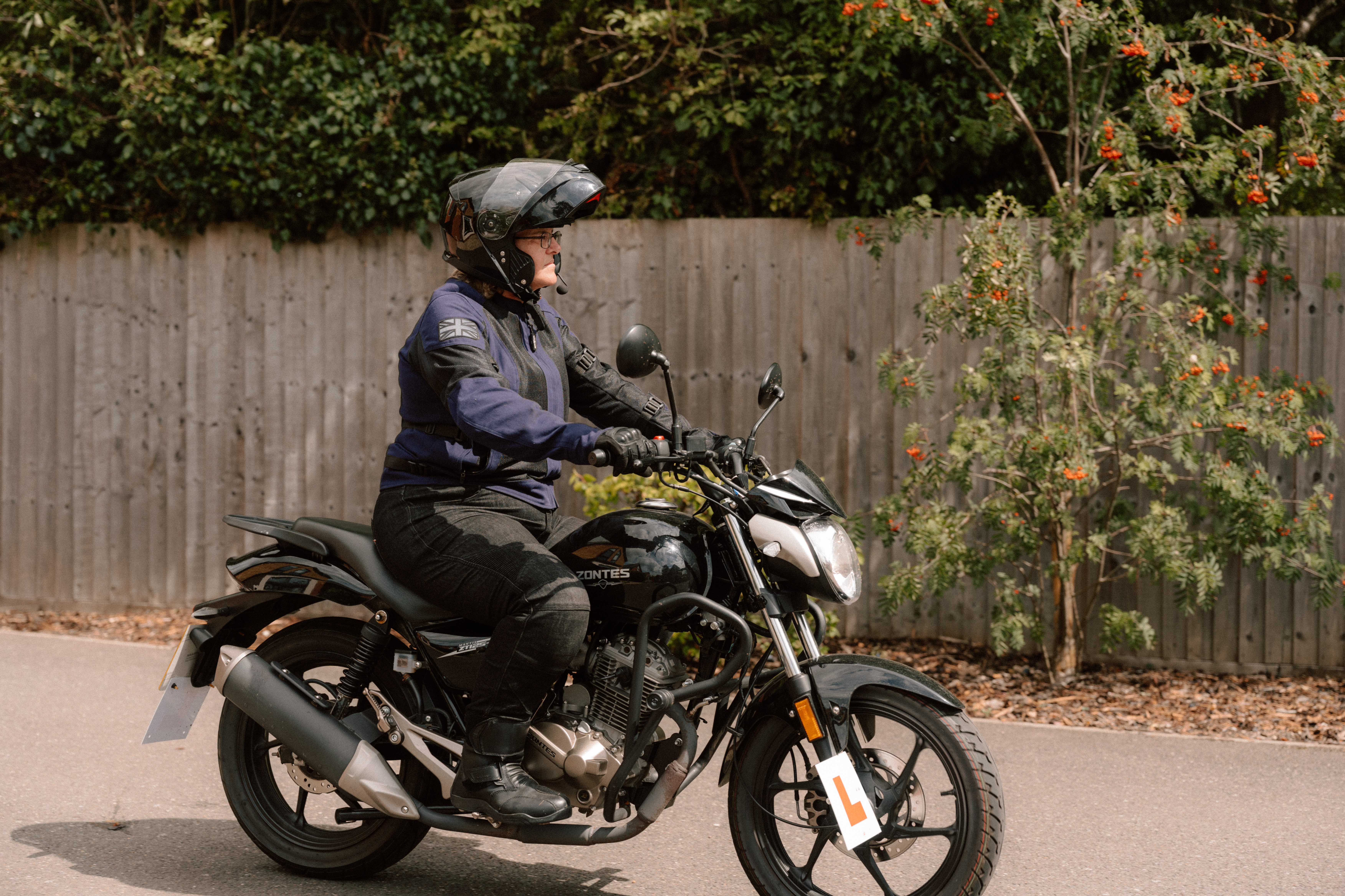 Allison Lawson riding her motorbike