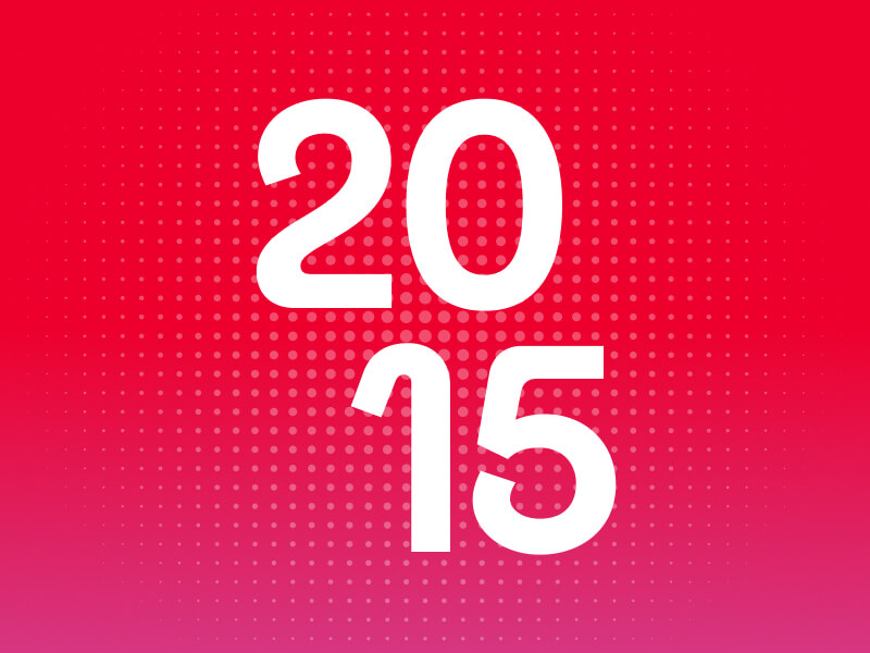 2015 in white font on red gradient background