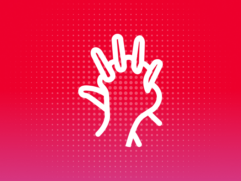 A hand clasped around another hand to conduct CPR