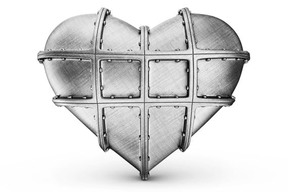 a heart shaped piece of metal