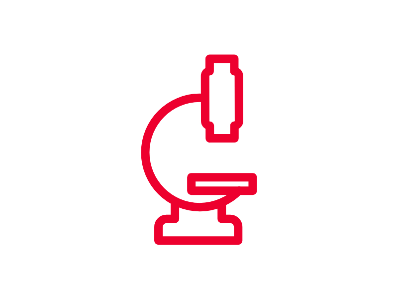 Red microscope icon