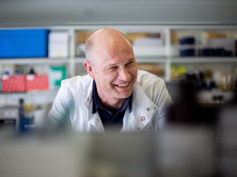BHF researcher inside lab