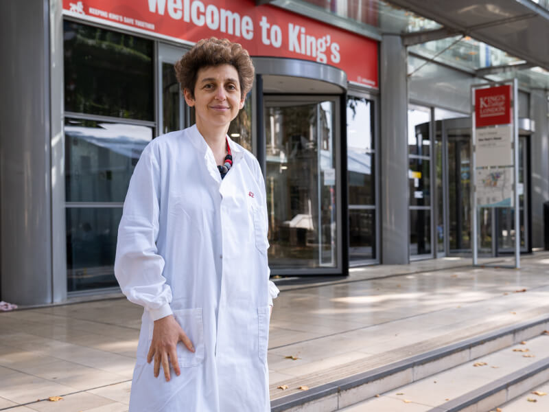 BHF researcher standing outside a building