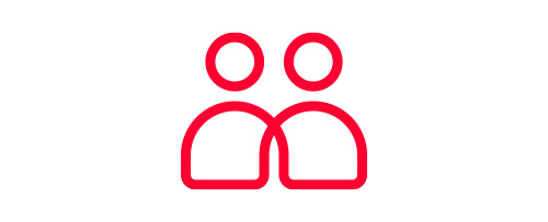 Icon demonstrating two overlapping people