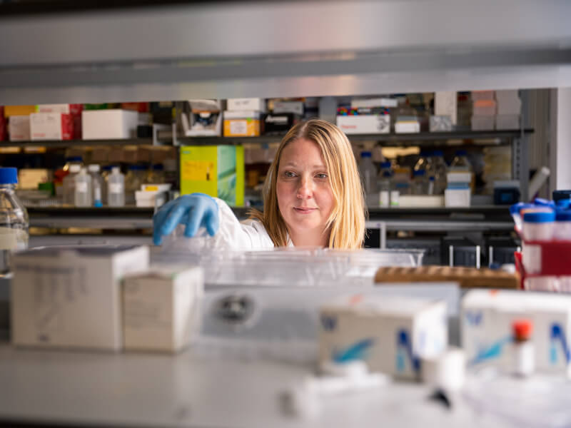 BHF researcher in a lab
