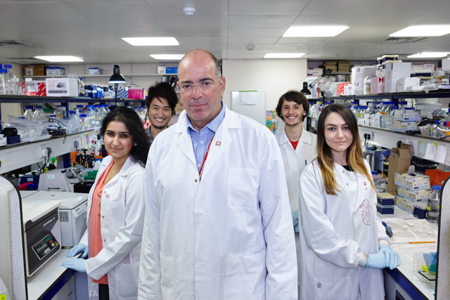 BHF Professor Mike Marber with his team in their lab KCL