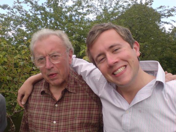 the late Sir David Frost and his son Miles Frost