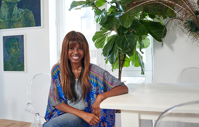 Celebrity June Sarpong sitting her BHF dining table