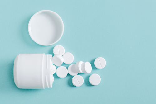 a bottle of tablets
